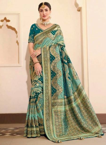 Sea Green Colour Rutba Vol 2 Krishna Gokul New Latest Designer Festive Wear Silk Saree Collection 13416